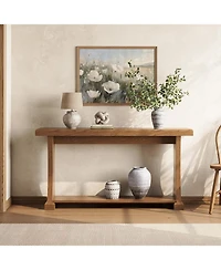 Tribesigns 63” Console Table for Entryway, 2-Tier Entryway Table Behind Sofa Couch with Storage Shelves, Narrow Wooden Entry Tables