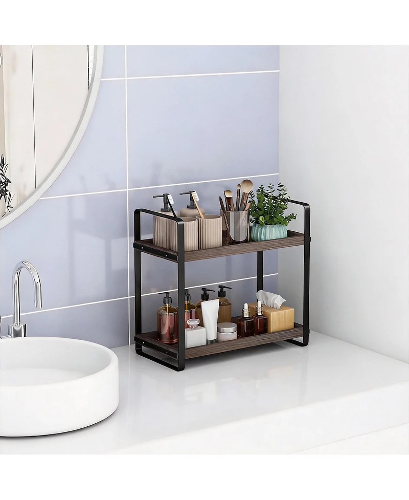 Yigii 2-Tier Wood Bathroom Organizer