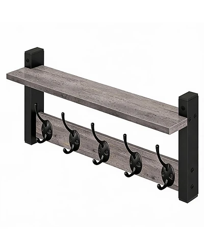 Yigii Coat Rack with Shelf - Modern Design, Sturdy, Easy Assembly