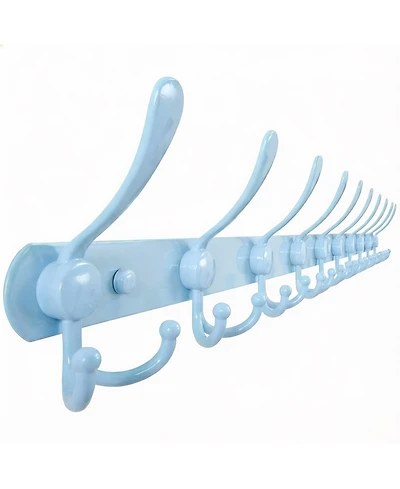 Yigii Heavy Duty 38" Blue Coat Rack with 10 Tri-hooks for Mudroom