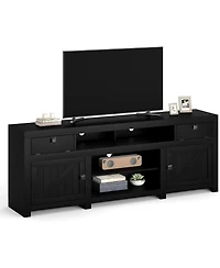 gaomon Farmhouse Tv Stand for 75/80 Inch TVs, 70" Long Entertainment Center with 4 Storage Drawers & 3 Open Shelf