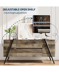 gaomon Tv Stand for 60/55/50/45 Inch Tv, 47" Mid Century Modern Entertainment Center for Living Room, Bedroom