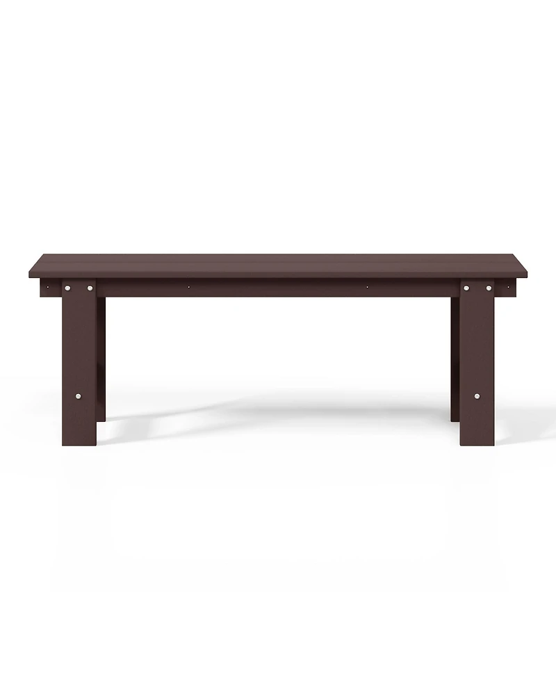 Outdoor Hdpe 48" Modern Backless Patio Bench