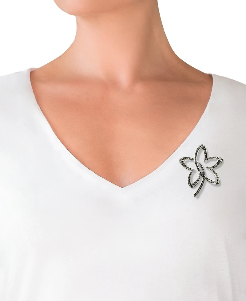 Macy's Marcasite (0.34 ct. t.w.) Brooch in Sterling Silver