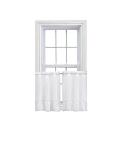 Ellis Curtain Madelyn Ruflled Victorian 1.5 X22 Rod Pocket Window Curtain Tiers 82 X22x30 X22 White