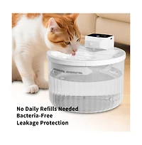 Aostirmotor Touch-Free Automatic Pet Waterer, 2L Smart Sensor Fountain with Continuous Fresh Water for Cats, White