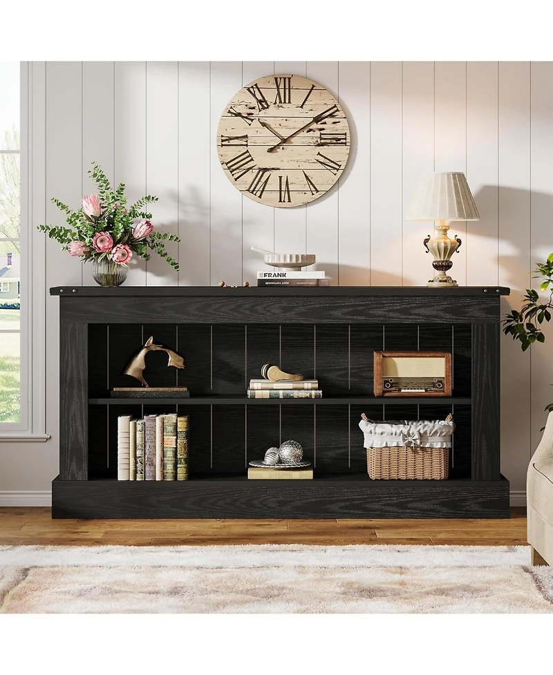 Tribesigns Farmhouse Tv Stand for 70-Inch Tv, 63" Entertainment Center with Storage, Modern Media Console Table