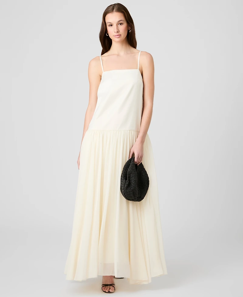 French Connection Women's Marina Silky Square Neck Maxi Dress