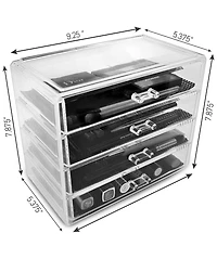 Sorbus 4 Drawer Clear Makeup Organizer and Storage for Cosmetics, Jewelry more Vanity, College Dorm