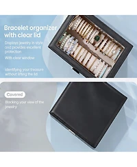 Yigii Clear Lid Bangle Organizer Box with Metal Closure - Perfect for Women's Jewelry