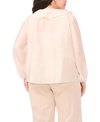 Vince Camuto Plus Ruffle Front Long-Sleeve Blouse