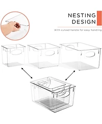 Sorbus 6 Piece Variety Pack Clear Storage Bins - for Kitchen, Cabinet Organizer, Pantry & Refrigerator