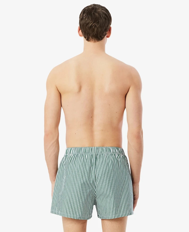 Lacoste Men's Straight-Fit Woven Boxers, 3-Pack