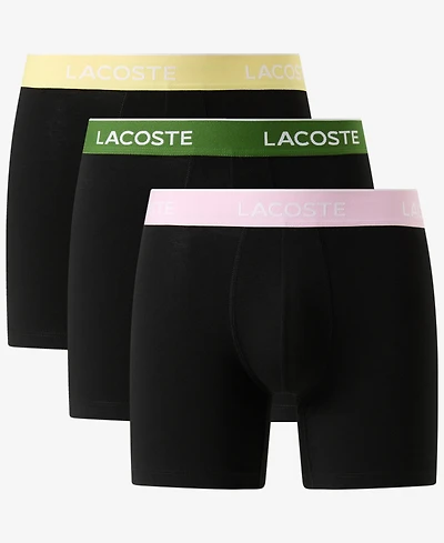 Lacoste Men's 3-Pack Regular Fit Logo Waistband Boxer Briefs