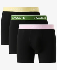 Lacoste Men's 3-Pack Regular Fit Logo Waistband Boxer Briefs