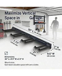 Yigii Wall-Mounted Garden Tool Rack - 4 Hooks, Heavy-Duty Steel, 250lb Capacity
