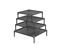 Aostirmotor Large Mesh Pet Cooling Bed, Black Breathable Dog or Cat Cushion for Indoor Use