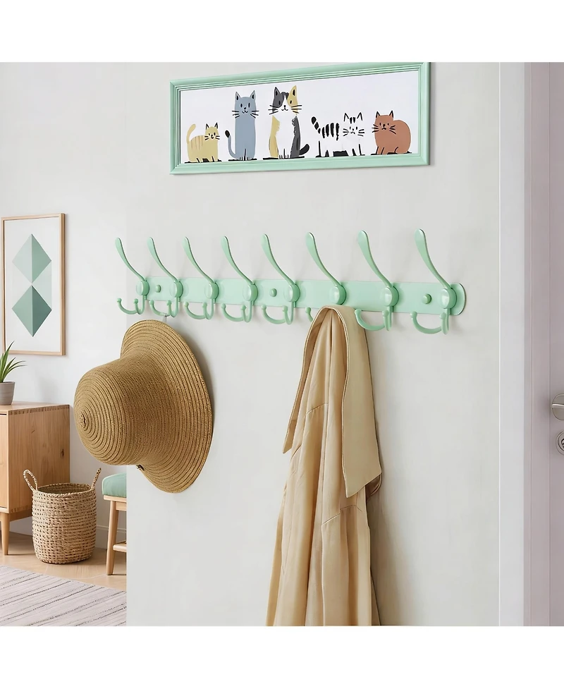 Yigii Heavy Duty 8-Triple Hook Coat Rack, 29.5" Long