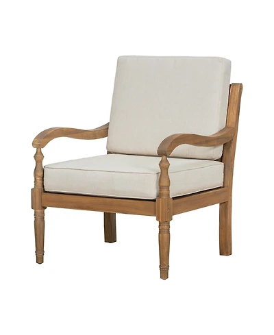 Mondawe Outdoor Patio Seating Chair with Cushions, Wooden Club Chairs