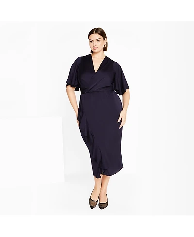 City Chic Women's Plus Soft Ruffle Dress