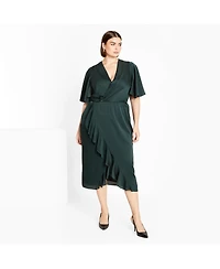 City Chic Women's Plus Soft Ruffle Dress