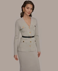 Donna Karan New York Women's 5-Button Belted Blazer