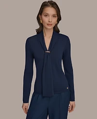 Donna Karan New York Women's Long-Sleeve V-Neck Sweater