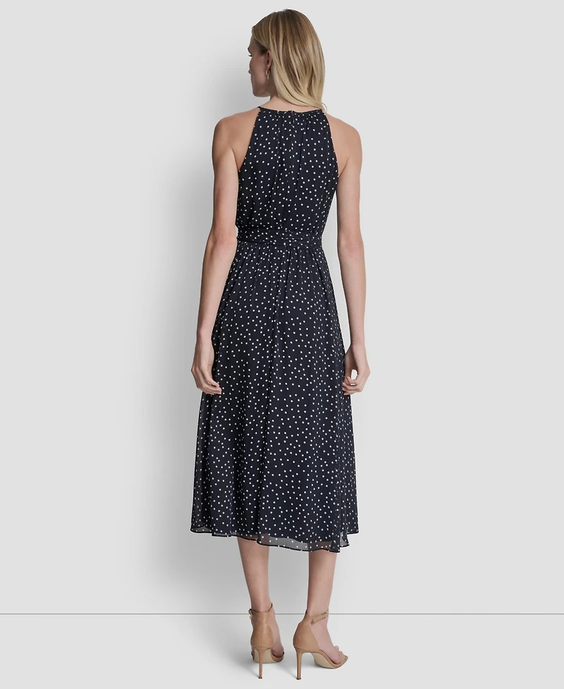 Dkny Women's Halter Fit And Flare Sleeveless Maxi Dress