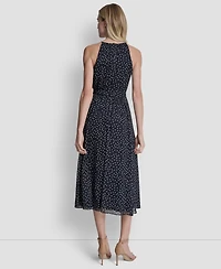 Dkny Women's Halter Fit And Flare Sleeveless Maxi Dress