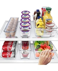 Sorbus 8-Piece Clear Open Bin Containers Set - Organize Fridge & Pantry Essentials