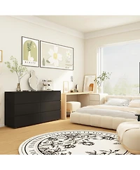 Homsee Black and White Wooden Accent Storage Cabinet with 9-Drawers