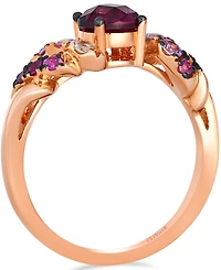 Le Vian Rhodolite (1.10 ct. t.w.), Pink Sapphire (0.36 ct. t.w.) and White Sapphire (0.08 ct. t.w.) Ombre Ring in 14k Strawberry Gold