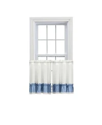 Ellis Curtain Madelyn Ruflled Victorian 1.5 X22 Rod Pocket Window Curtain Tiers 82 X22x36 X22 Slate