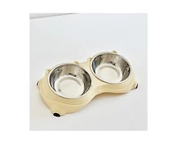 Aostirmotor Macaron Stainless Steel Pet Bowl Set, 2 x 600ml Bowls