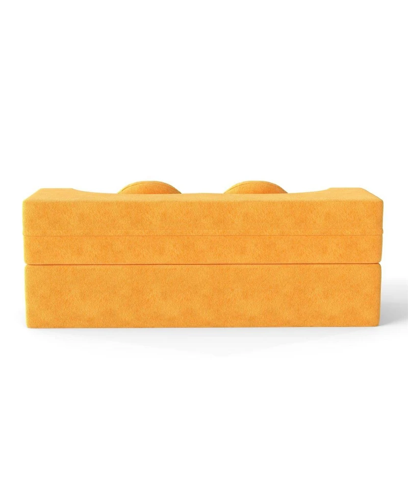 Streamdale Furniture Folding Sofa Bed with Pillow, Twin Sleeper Sofa, Yellow