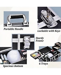 Yigii 6-Tier Makeup Organizer with Lockable Travel Case