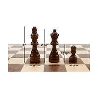 Gse Games & Sports Expert 15" Wooden Chess Game Set, Folding Chess Board Set with 32 Chessmen & Storage Box