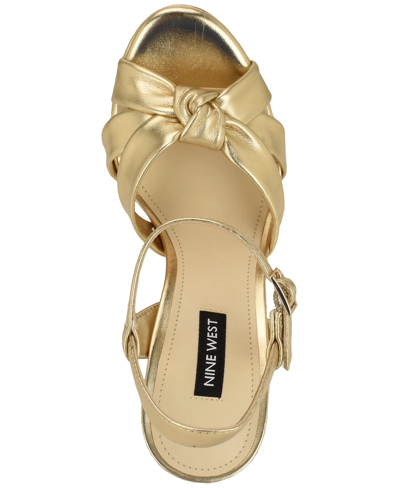 Nine West Women's Windee Knotted Platform Stiletto Sandals