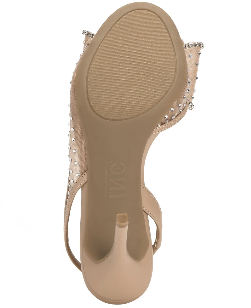 I.n.c. International Concepts Women's Hallee Round Toe Embellished Mesh Sandals, Macy's Exclusive