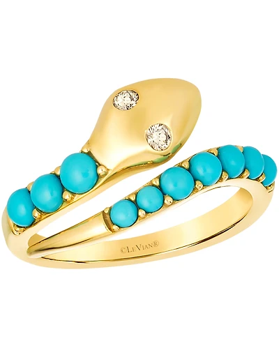 Le Vian Turquoise (3/4 ct. t.w.) & Nude Diamond (2/25 ct. t.w.) Ring in 14k Honey Gold