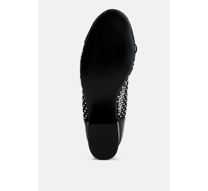 Tudum Rhinestone Detail Mesh Ballerinas