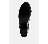 Tudum Rhinestone Detail Mesh Ballerinas