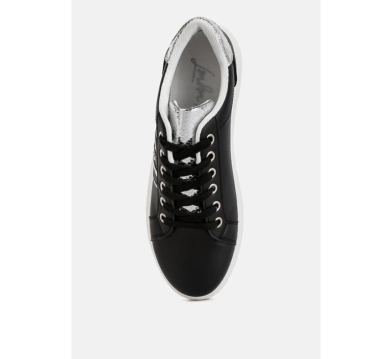 London Rag Claude Faux Leather Back Panel Detail Sneakers