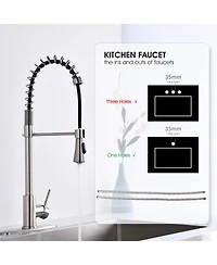 Rainsken Kitchen Faucet, with Pull Down, Sprayer Single Hole Stainless Steel Sink Faucet, for Farmhouses, Rv, Laundry Room, Outdoor, and Campers