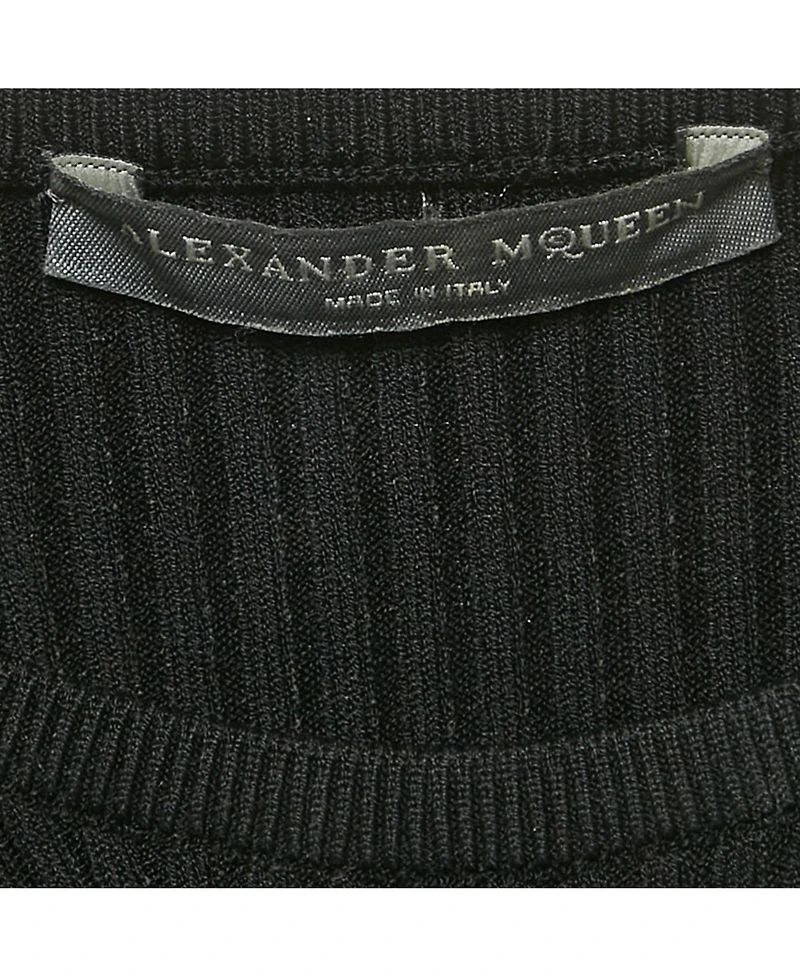 Pre-Owned Alexander Mcqueen Women's Black Rib Knit Cut-Out Bodycon Dress