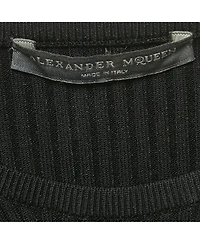 Pre-Owned Alexander Mcqueen Women's Black Rib Knit Cut-Out Bodycon Dress