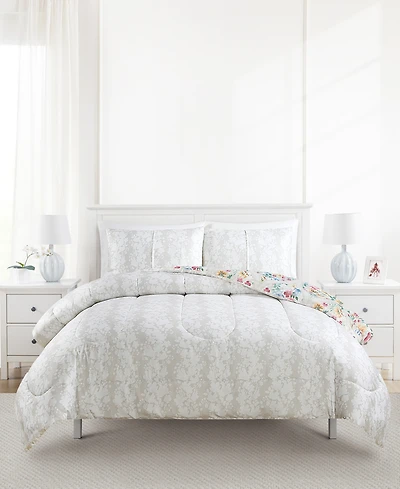 Enchante Accessories 3-Pc. Reversible Printed Microfiber Comforter Sets