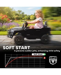 Qaba 12V Licensed Dodge Ram 3500 Kids Ride on Car with Dual Motors