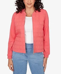 Alfred Dunner Petite Austin Quilted Knit Ribbed Jacket