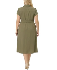 Ny Collection Plus Midi Petal Sleeve Dress